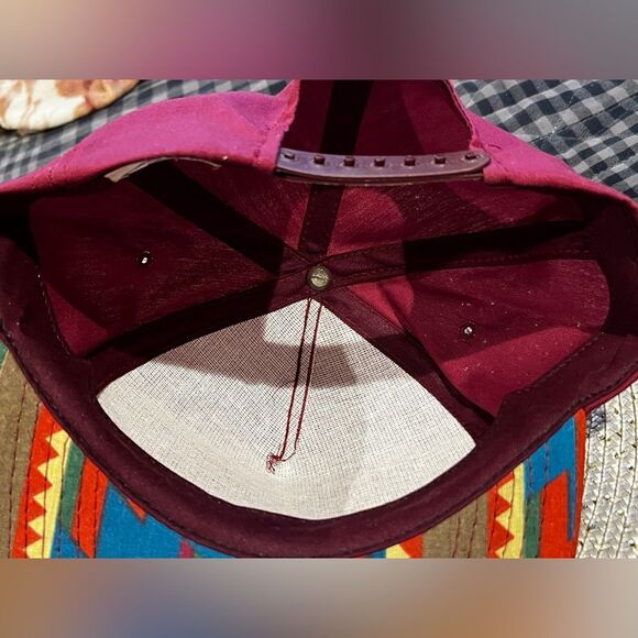 Vintage "trucker hat" snapback Buz Post Pontiac GMC Isuzu" burgundy Aztec-style - Picture 3 of 11